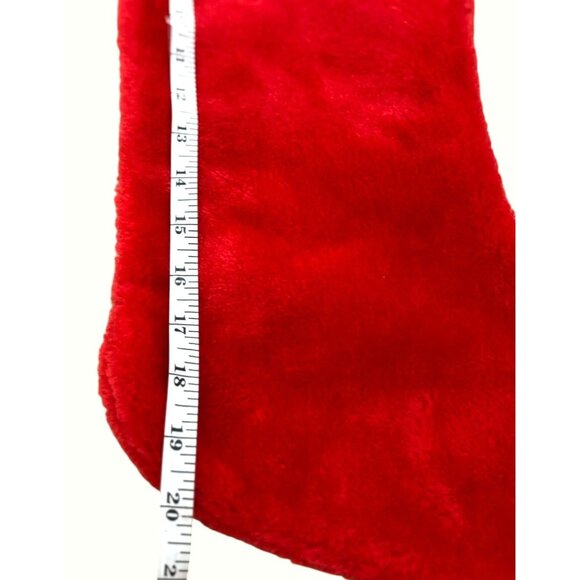 Red & White Christmas Stocking 100% Polyester Fabric Decorative Holiday Hanging - Picture 4 of 5